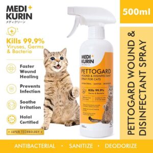MEDI+KURIN PettoGard Wound & Disinfectant Spray For Cats 500ML